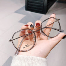 Load image into Gallery viewer, -1.0 -1.5 -2.0 -2.5 -3.0 To -6.0 Women Men Fashion Round Myopia Glasses Oversized Eyeglasses Frames Students Metal Clear Glasses

